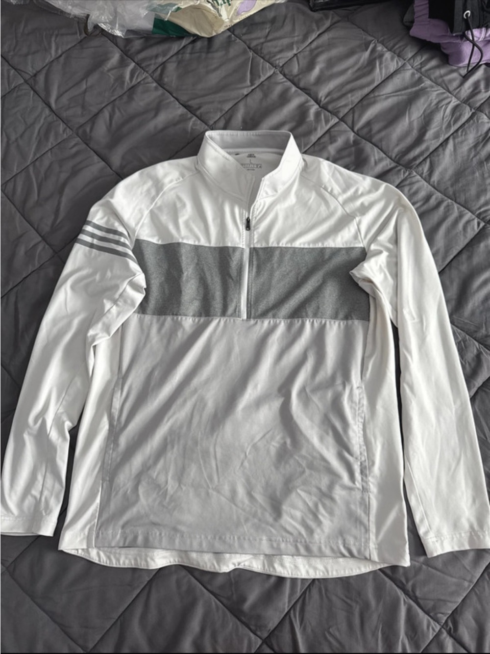Adidas quarter 1/4 zip track jacket size large sport